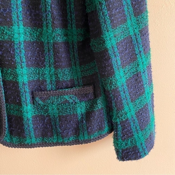 Vintage Green and Blue Plaid Blazer - Picture 6 of 9